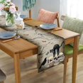 thumbnail image 5 of Piñata Halloween Table Runnerinches Long, Black Cat Skeleton Arpillera Decoración de mesa de Halloween, Grey Black Table Runner, Vintage Cool Skull Crow Raven Hall, 5 of 5