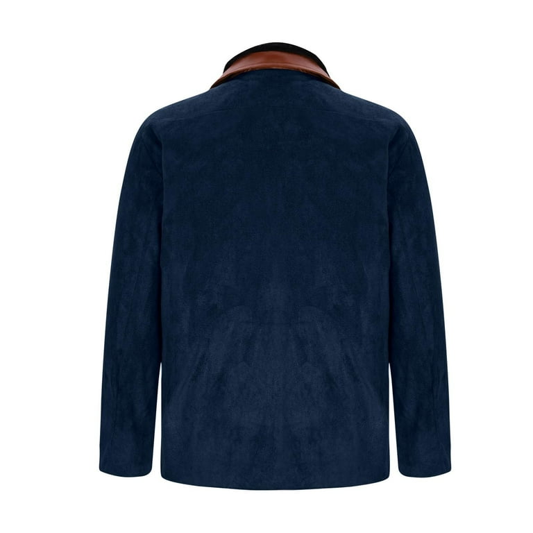 Xysaqa Men's Vintage Stand Collar Wool Coats Casual Patchwork