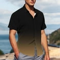 thumbnail image 4 of Tall Mens Shirts Mens Athletic Shirts Mens Button Down Shirts Short Sleeve Gradient Casual Summer Beach Untucked Dress Shirt Vacation Wedding Clothes, 4 of 6
