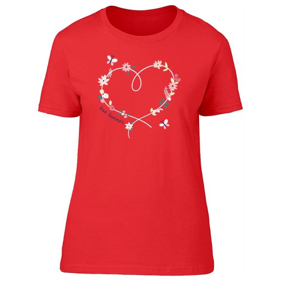 Love Summer Heart Wreath T-Shirt Women -Image by Shutterstock, Female Medium