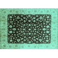 thumbnail image 1 of Ahgly Company Indoor Rectangle Oriental Turquoise Blue Industrial Area Rugs, 6' x 9', 1 of 4