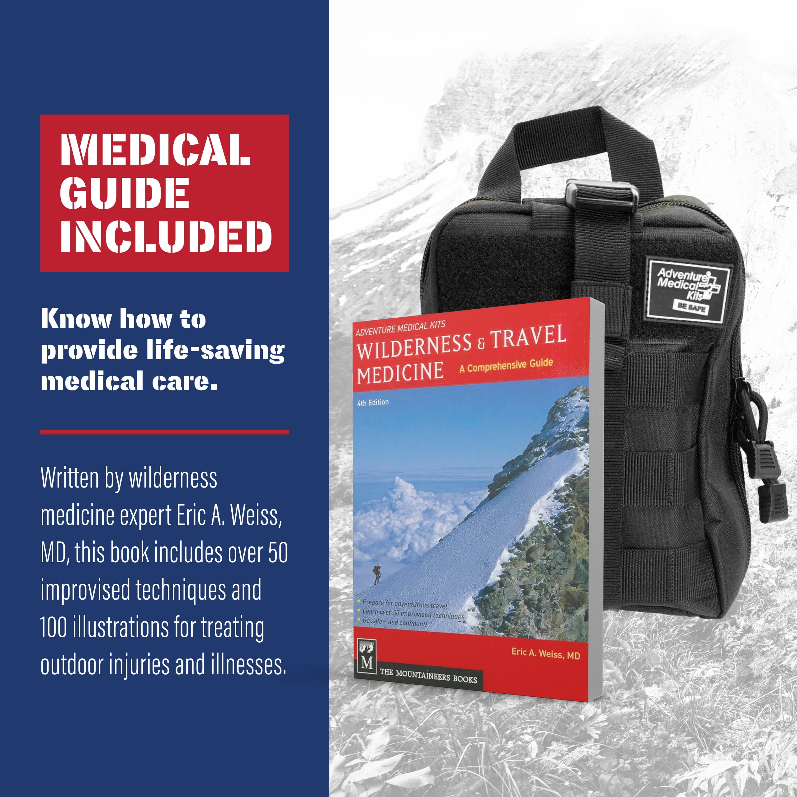Adventure Medical MOLLE Bag Trauma Kit 2.0, Black Bag