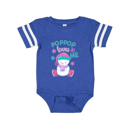 

Inktastic My Pop Pop Loves Me- Cute Snow Baby Gift Baby Boy or Baby Girl Bodysuit
