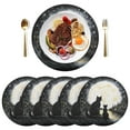 thumbnail image 5 of Ryvnso Cat in Night with Moon Round Plate Mats Dining Table Placemat Set of 4 for Holiday Decoration, 5 of 7