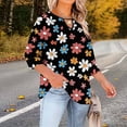 thumbnail image 5 of Babysbule Crewneck with Front Cutout 3/4 Sleeve, Position Print, Blouse & Top (Women's Plus Size), 5 of 6