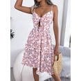 thumbnail image 6 of Women's Skirt Summer Casual Floral Bow Suspender Dress, 6 of 7