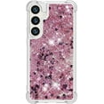 thumbnail image 2 of Case for Samsung Galaxy S24 FE Case Glitter Cute Bling Love Liquid Quicksand Clear Soft TPU Girls Women Stylish Bumper Shockproof Protective Cover for Samsung Galaxy S24 FE Rose Gold YB, 2 of 14