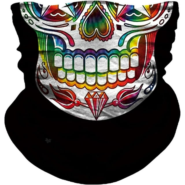 GFDYREE Motorcycle Face Mask Sun Dust Wind Protection Durable Tube Mask Seamless Skeleton Face Mask for Men Women