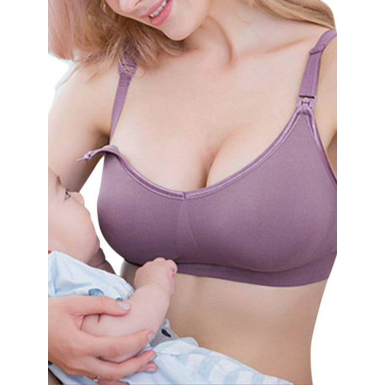 Ochine Wire Free Clip Dowm Soft Seamless Stretch Comfy Nursing Bra  Maternity Bras Bralette for Women Breastfeeding Sleeping with Removable  Chest Pad