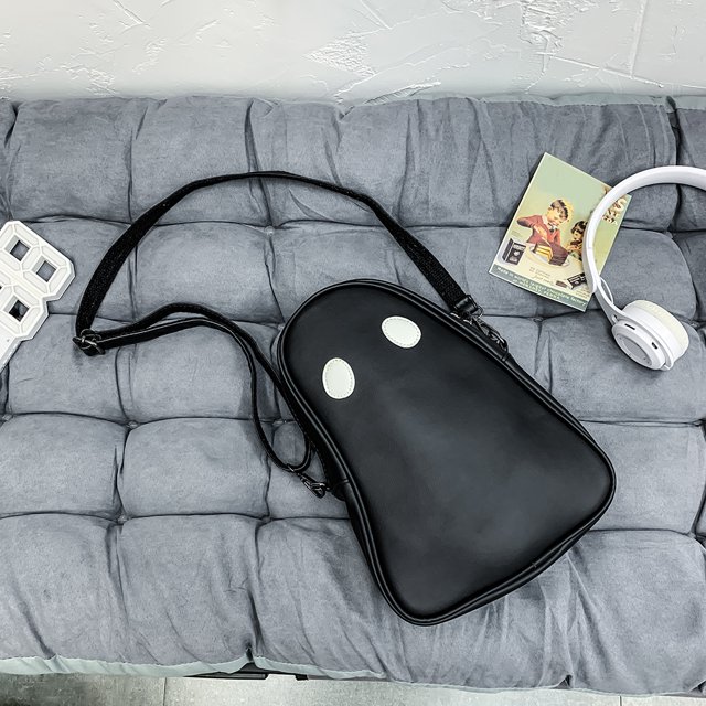 Bolsa de hombro de moda Bolsos cruzados pequeños de cuero de fantasma de diablo divertido (Negro A) Likrtyny Para Estrenar