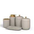 Beautiful Fluted Stoneware Bath Accessories 3-Piece Set by Drew ...