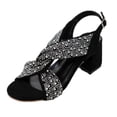 thumbnail image 7 of Ticikt Elegant Platform Block Heel Sandals with Classic Open Toe Party Prom Formal Comfortable Dressy Shoes, 7 of 7