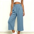 thumbnail image 2 of Maean Casual Pants for Womens Trousers Elastic High Waist Pleated Straight Legs Loose Fashion Capri Pant, 2 of 7