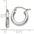 thumbnail image 4 of 10k White Gold Diamond-cut 3mm Round Hoop Earrings - 10mm, 4 of 6