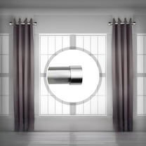 Contemporary Home Living Side Metal Curtain Rods - 44" - Satin Nickel - Set of 2
