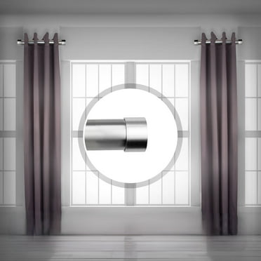 Contemporary Home Living Side Metal Curtain Rods - 44" - Satin Nickel - Set of 2