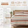 thumbnail image 6 of Boho Ethnic Bedding Duvet Cover Set Twin Size 4 Pieces Pastoral Style Lines Geometric Bedding Set with Zipper Closure, 1 Comforter Cover 68x86 Inches 1 Flat Sheet & 2 Pillow Cases, 6 of 7