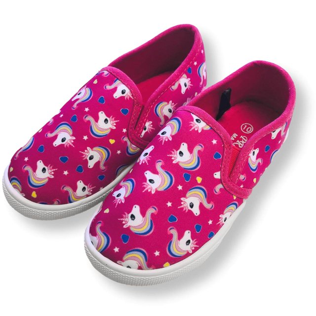 Zapatos sin cordones para niños pequeños Zapatillas de lona con diseño de unicornio para niños Fam Together Zapatillas deportivas