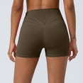 thumbnail image 4 of Iugvhana Women's Crossover High Waist Yoga Shorts Slim Fit Soft Fitness Workout Leggings Butt Lift Stretch Athletic Gym Tight Shorts Green XXL, 4 of 9