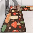 thumbnail image 2 of Kitchen Rugs Sets Of 2,Colorful Mushroom Flower Dark Pattern Anti Fatigue Kitchen Mat Rugs Non Slip Washable,Decorative Kitchen Floor Mats for Kitchen,Sink,Laundry,17"x47"+17"x47", 2 of 5