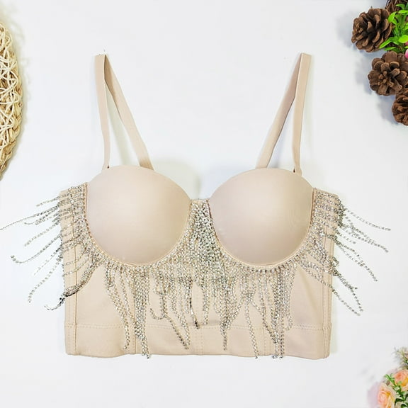 YWDJ Push up Bras for Women Bras Wireless Sleep Bras Spaghetti Straps Full Coverage Wrap Comfy Bras Padded Comfort Bras Solid Lounge Bras Khaki S