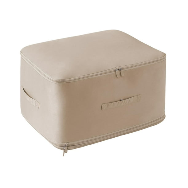Organizador autocompresor, bolsa de almacenamiento, organizador de armario, a prueba de polvo, bolsa de almacenamiento de edredón, organizador de Beige