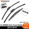 thumbnail image 2 of Car Wiper for HONDA Civic Tourer Estate 2012-2015 Front Rear Windshield Windscreen Wiper Blade Rubber Accessories 26" + 18" 12" 2012 2013 2014 2015, 2 of 7