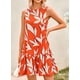 thumbnail image 4 of Vestido PRETTYGARDEN Verano 2025 Bohemio Floral Naranja XL, 4 of 8