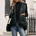 thumbnail image 4 of Womens Puffer Vests Sleeveless Casual Loose Fitted Winter Warm Lightweight Stand Collar down Jacket Color Block Coats New Women's Vests Jacket Black XL, 4 of 9