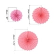 thumbnail image 2 of Uxcell Hanging Paper Fans Party Set 6Pcs Round Pattern Paper Fans Decoration for Home Birthday Wedding Graduation (Pink), 2 of 6