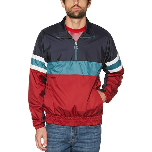 Penguin Mens Color Block Quarter Zip Jacket Multicoloured Medium