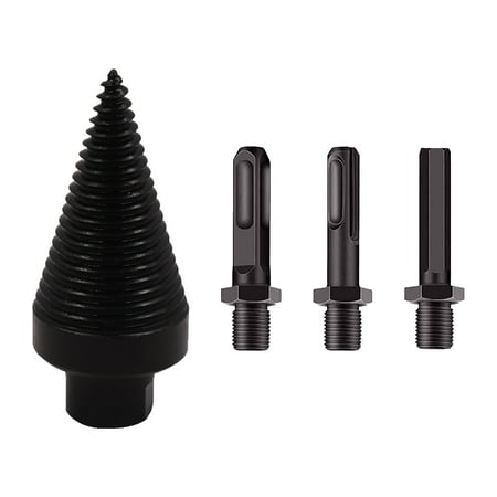 

3pcs Square Handle Wood Splitter Round Hex Drill Bit Shank Home Connecting Rod