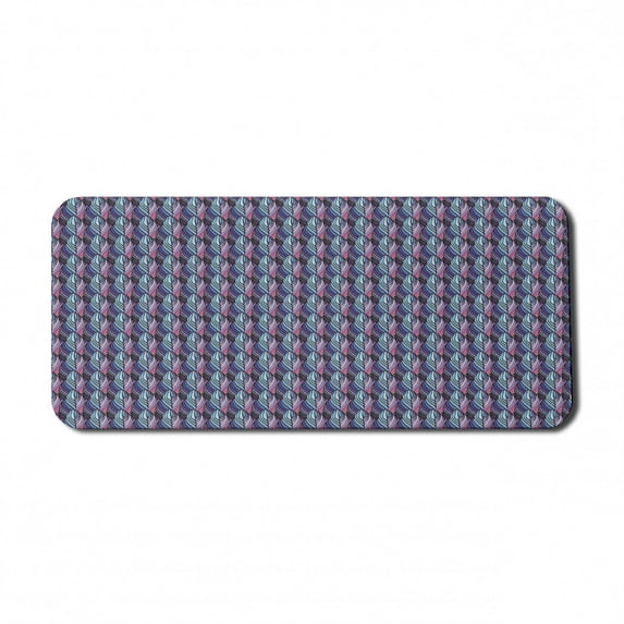Abstract Computer Mouse Pad, Illustration of Colorful Striped Shapes Resembling Bird Feathers Streaks, Rectangle Non-Slip Rubber Mousepad X-Large, 35" x 15" Gaming Size, Multicolor, by Ambesonne