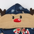 thumbnail image 3 of GRNSHTS Christmas Family Matching Pajamas for Family,Adults Kids Baby Reindeer Printed Onesies Hooded Zipper Jumpsuit Sleepwear (Blue Dad ,S), 3 of 7