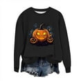 thumbnail image 3 of Meichang Chandails d'Halloween pour Femmes, Chandail à Imprimé Citrouille, Hauts de Fête, Automne, Manches Longues, Col Rond, Chandails Vintage d'Halloween, 3 of 7