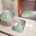 thumbnail image 4 of Sage Green Grey Ombre Bath Mat 3 Piece Bathroom Rug Set, Modern Abstract Art Aesthetics Non Slip Bath Rug Contour Mat and Toilet Lid Cover, Absorbent Shower Mats Soft Bath Rugs and Mats Sets, 4 of 8