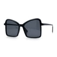 thumbnail image 4 of Womens Diva Oversized Butterfly Thin Plastic Fashion Retro Sunglasses All Black, 4 of 8