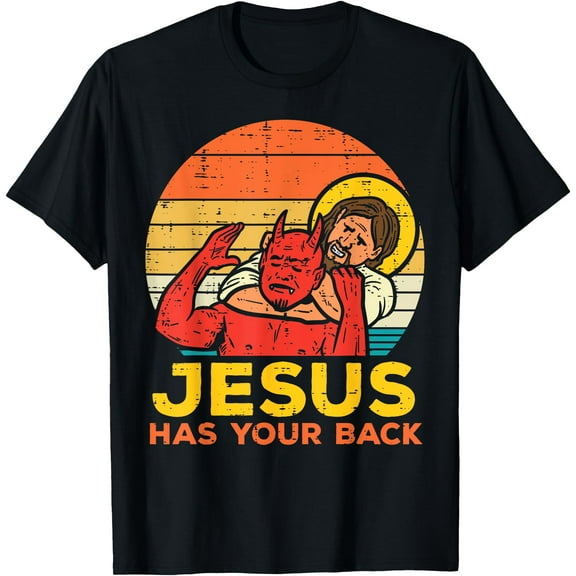 Jesus Has Your Back Jiu Jitsu Retro Christian Unisex T-Shirt for Men Women Kids