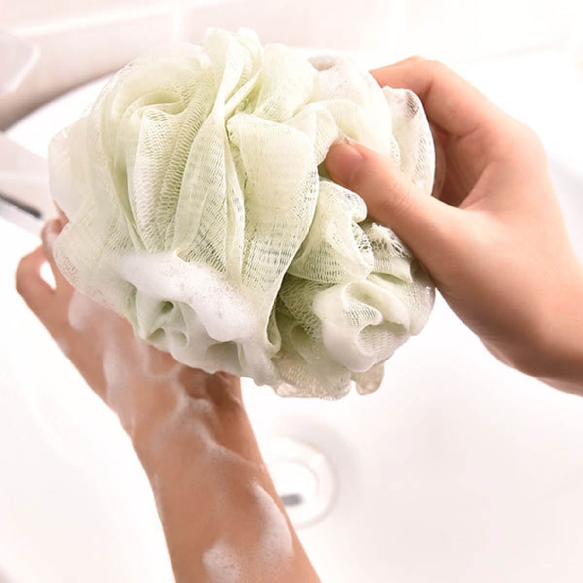 Shower Bath Sponge 4PCS Shower Loofahs Balls for Body Wash Men Women Bathroom Set of 4 Pack