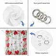 thumbnail image 3 of Valentines Love Heart Shower Curtain Set - 48" x 72" Washable Bathtub Curtain with 12 Hooks, Eucalyptus Red Love Heart Vintage Waterproof Fabric Stall Shower Curtains for Bathroom/Bathtub Décor, 3 of 6