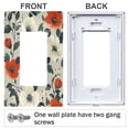 thumbnail image 3 of Yayeee Rocker Switch Wall Plate 1-Gang 4.6"x2.9" Home Decorative Outlet Cover, Large Red Floral Pattern, 3 of 6