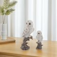thumbnail image 1 of CTIRCHIU Statue de Jardin Hibou en Résine Blanche pour Décoration Extérieure Design Unique Figurine Résistante aux Intempéries Réaliste, 1 of 6