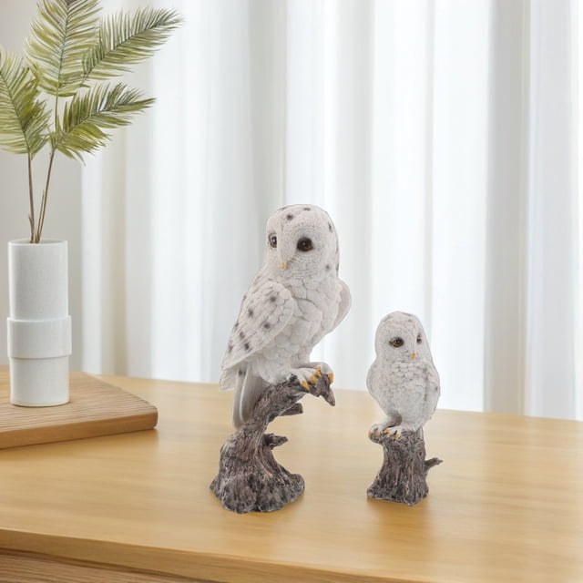 CTIRCHIU Statue de Jardin Hibou en Résine Blanche pour Décoration Extérieure Design Unique Figurine Résistante aux Intempéries Réaliste