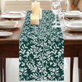 thumbnail image 3 of Table Runners 108 Inches Long Dress Scarves, Dark Green Spring Floral Farmhouse Coffee/Dining/Kitchen Table Runner for Living Room, Farmhouse Flowers Elegant Pastoral 13x108 Inch, 3 of 9