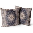 thumbnail image 1 of Boho Throw Pillow Covers 20x20 inch Set of 2 Black Medallion Border Area Rug Double Sided Pattern Cotton Soft Pillow Case Cushion Cover Pillowcase for Couch Sofa Bed Decorative, 1 of 6