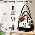 thumbnail image 5 of YOOLIFE Bolsa de lona con inicial y bolsa de maquillaje, regalos de cumpleaños personalizados para mujeres, mamá, hija, hermana, amigas, maestra, regalos de boda para dama de honor, 5 of 5