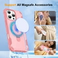 thumbnail image 4 of Dteck for iPhone 13 Pro Max Case with Screen Protector, Compatible with MagSafe Shockproof Invisible Magnetic Ring Stand Military-Grade Heavy Duty Protection Phone Case, Pink, 4 of 7