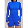 thumbnail image 2 of Top-kevin 2 Piece Seamless Ribbed Workout Sets With Zip Up Jacket High Waisted Gym Yoga Leggings, 2 of 6