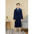 thumbnail image 5 of WORW Big Boys Solid Robes Bathrobe Robes - Blue, X-Large, 5 of 6