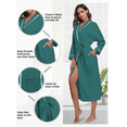 thumbnail image 5 of EA'S SECRET 100% Cotton Womens Robe Lightweight Long Kimono Bath Robe Soft Knit Spa Robes Ladies Loungewear with Pockets(Green,L), 5 of 9